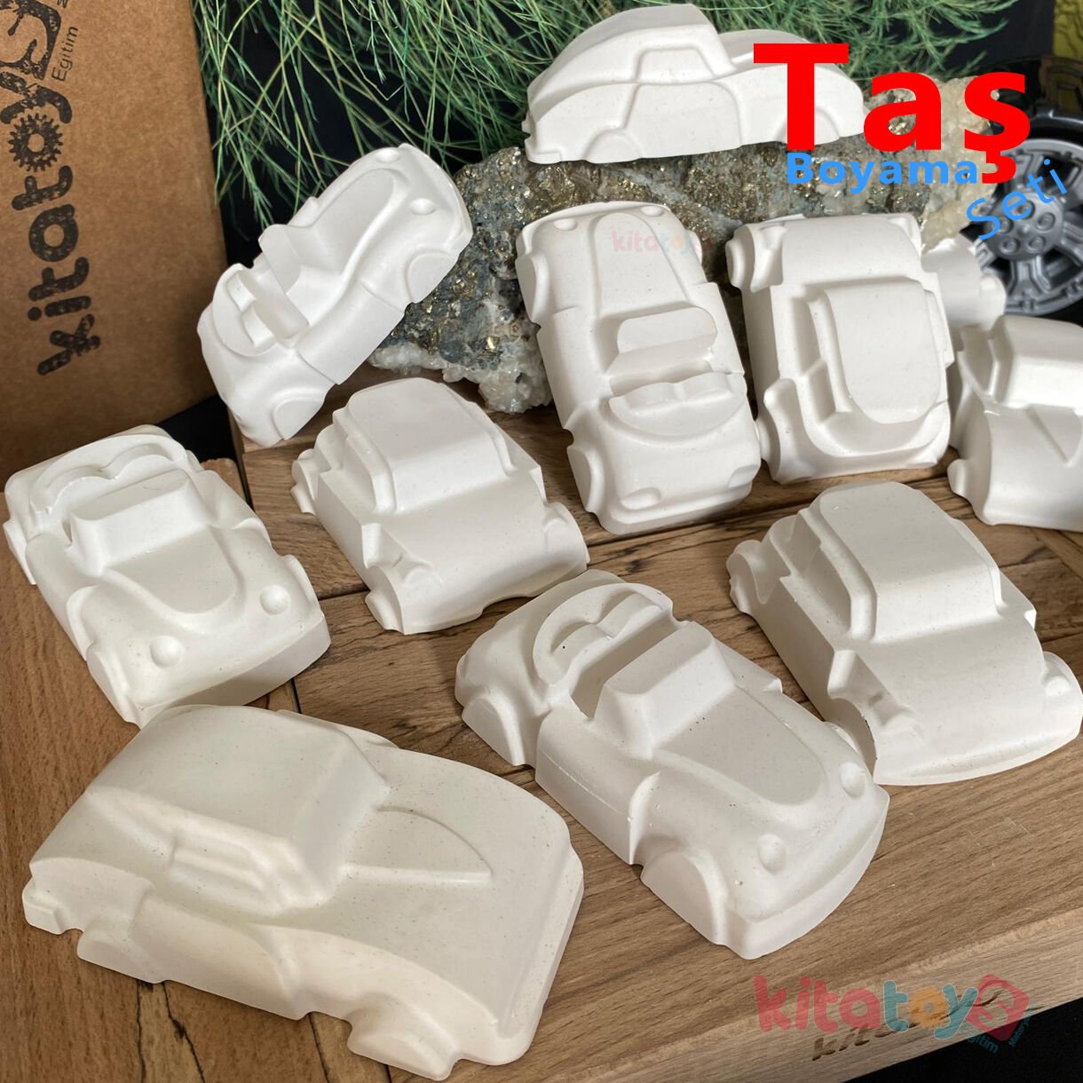 3D Arabalar Taş Boyama Seti 12 Adet  (Sağlam Taş Tozu Araçlar) Sanat