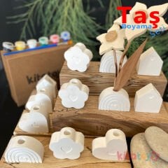 Çiçeklik & Kalemlik Tutucuları 12 Adet Hediyelik Seti Taş Boyama (Sağlam Taş Saksı Objeleri)