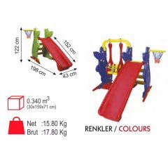 Plastik Potalı Kaydırak (Anaokulu Oyun Parkı)